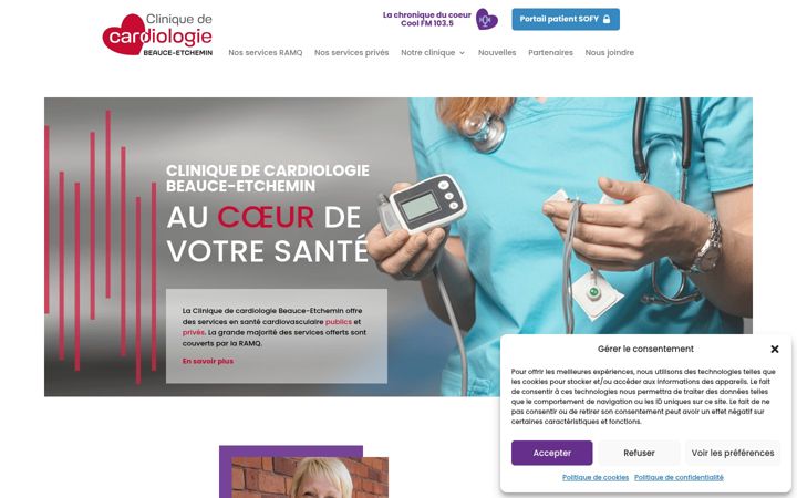 Screenshot of cliniquedecardiologie.com