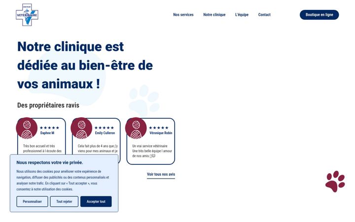 Screenshot stránky cliniquedemontreuil.fr