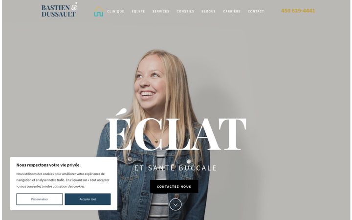 Captura de ecrã de cliniquedentairebastienetdussault.ca