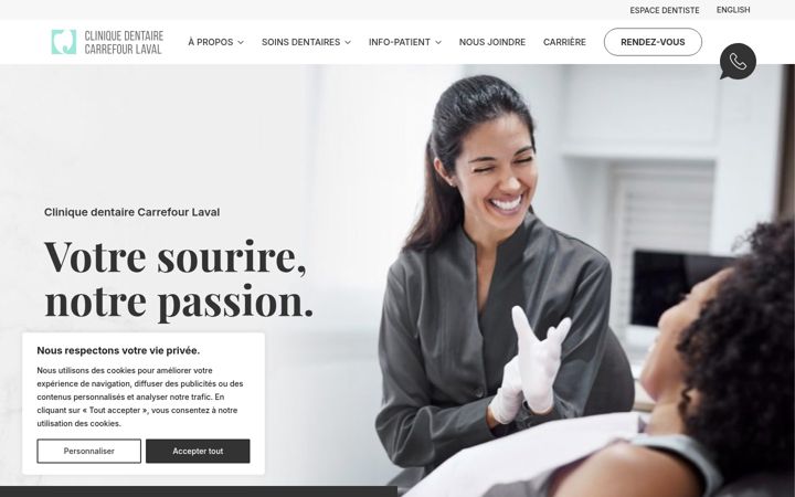 Captura de ecrã de cliniquedentairecarrefourlaval.ca