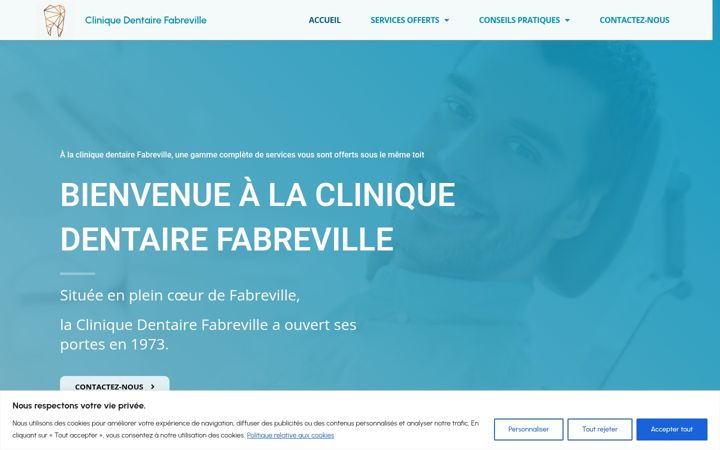 Screenshot of cliniquedentairefabreville.com