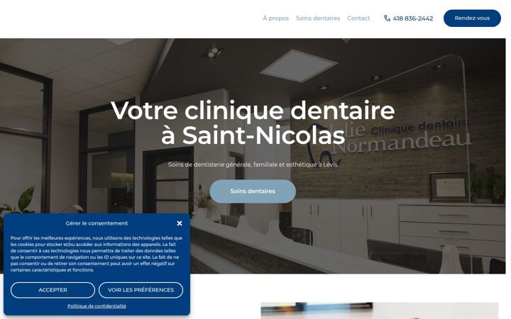 Screenshot of cliniquedentairejulienormandeau.com