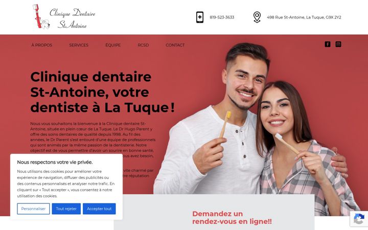 Screenshot of cliniquedentairelatuque.com
