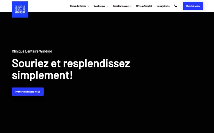 Screenshot of cliniquedentairewindsor.com