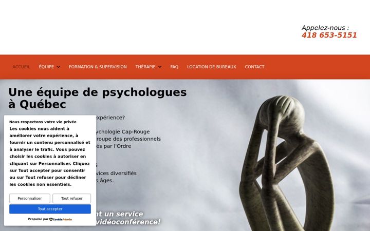 Skärmbild av cliniquedepsychologiecaprouge.ca