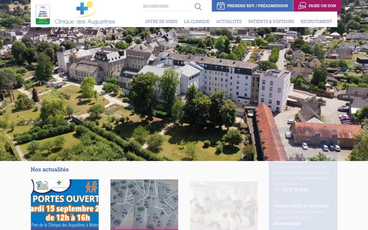 Screenshot stránky cliniquedesaugustines.fr
