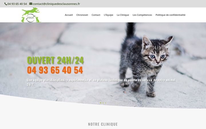 Screenshot stránky cliniquedesclausonnes.fr