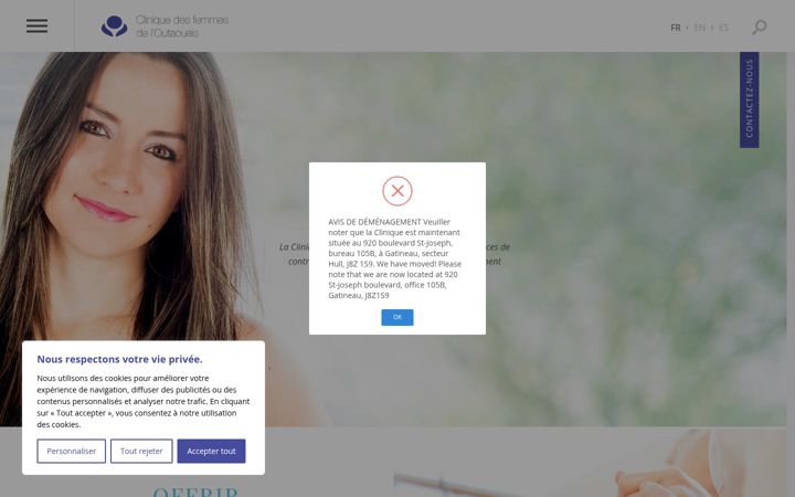 Screenshot of cliniquedesfemmes.com
