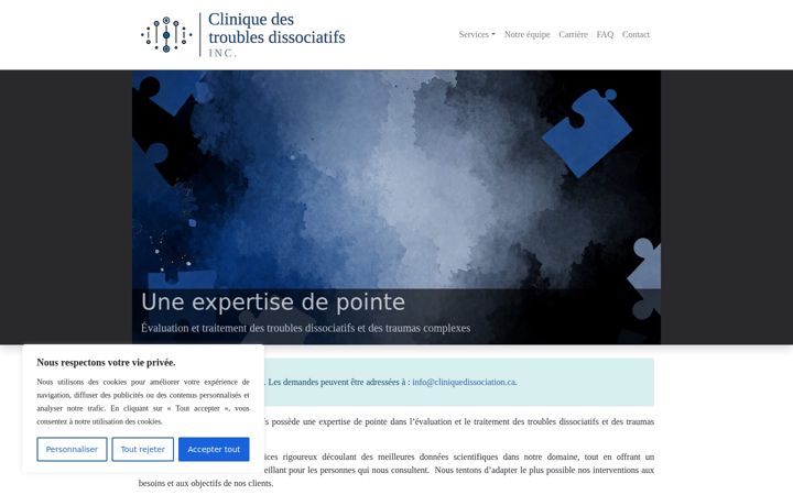 Skärmbild av cliniquedissociation.ca