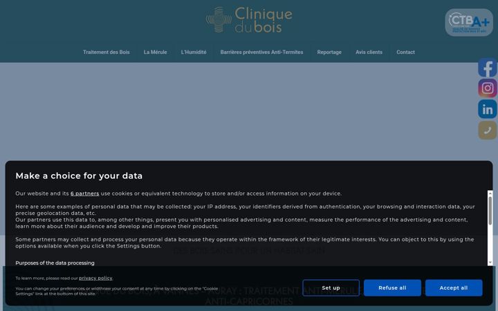 Screenshot stránky cliniquedubois.fr