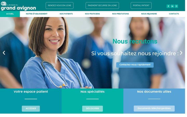 Screenshot stránky cliniquedugrandavignon.fr