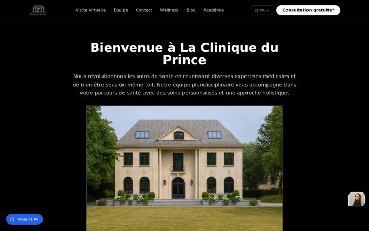Screenshot of cliniqueduprince.com