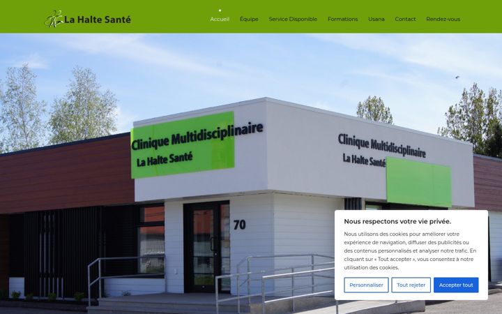 Skärmbild av cliniquehaltesante.ca
