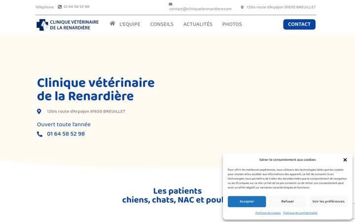 Screenshot stránky cliniquelarenardiere.fr