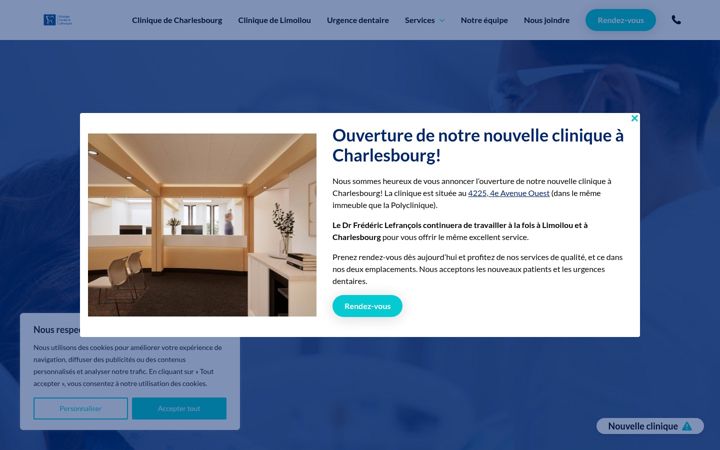 Screenshot of cliniquelefrancois.com