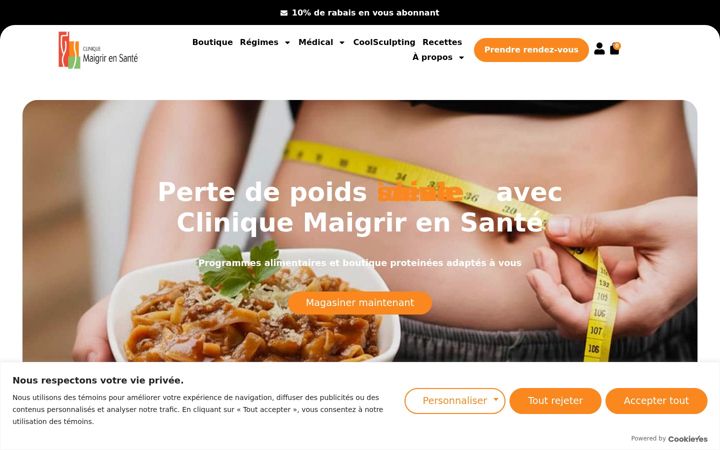 Capture d'écran de cliniquemaigrirensante.ca