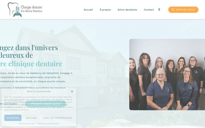 Skærmbillede af cliniquemartinepomerleau.ca
