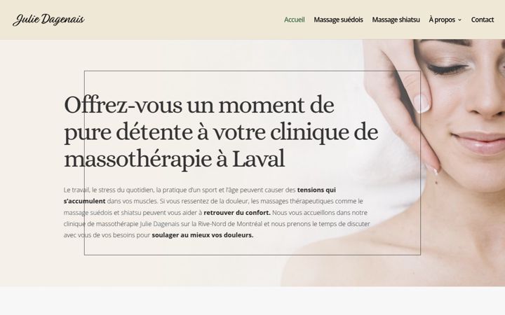 Skærmbillede af cliniquemassotherapiejulied.ca