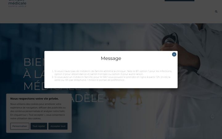 Screenshot of cliniquemedicalesteadele.com