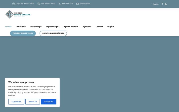 Screenshot of cliniquemedicodentaire.com
