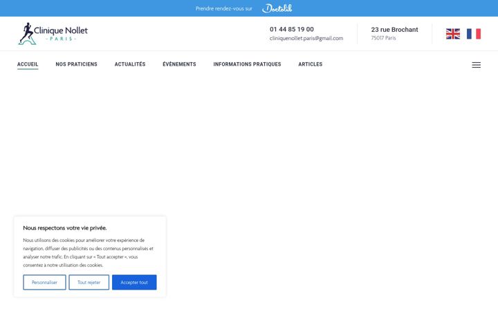 Screenshot stránky cliniquenollet.fr