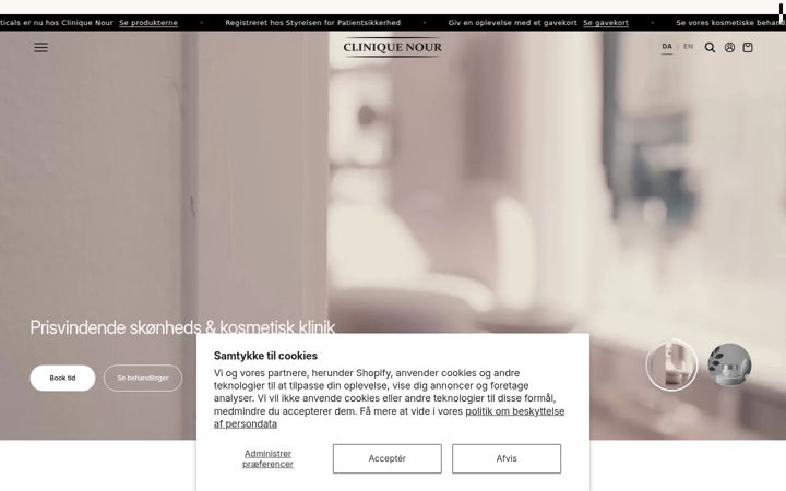 Screenshot of cliniquenour.dk