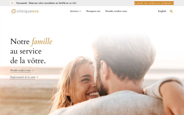 Screenshot of cliniqueovo.com