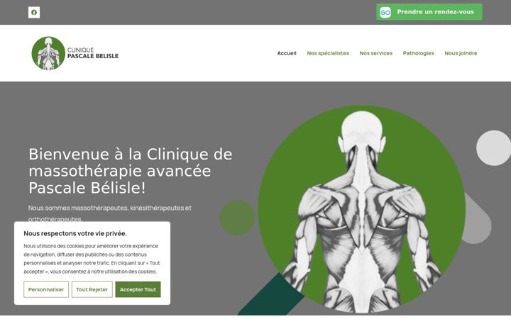 Skærmbillede af cliniquepascalebelisle.ca