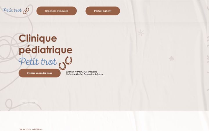 Screenshot of cliniquepediatriquepetittrot.com