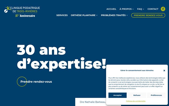 Screenshot of cliniquepodiatrique.com