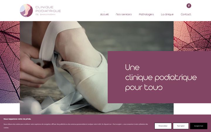 Screenshot of cliniquepodiatriqueshawinigan.com