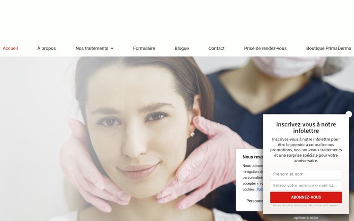 Skærmbillede af cliniqueprimaderma.ca
