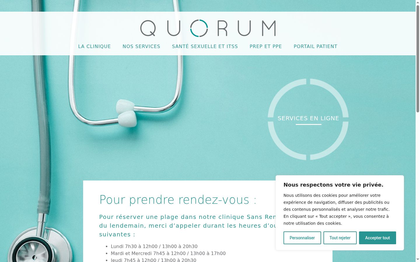 Screenshot of the consent banner shown before any interaction