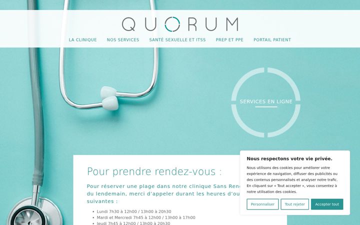 Screenshot of cliniquequorum.com