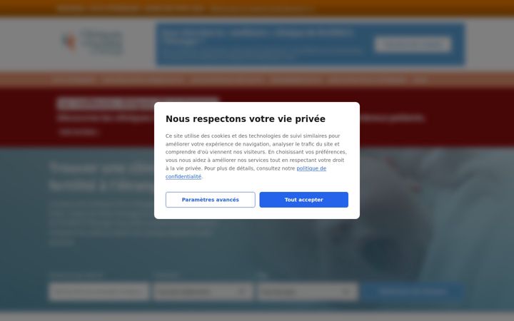 Screenshot stránky cliniquesdefertilitealetranger.fr