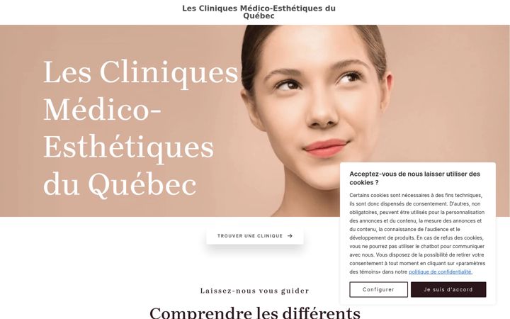 Captura de pantalla de cliniquesmedicoesthetiques.ca
