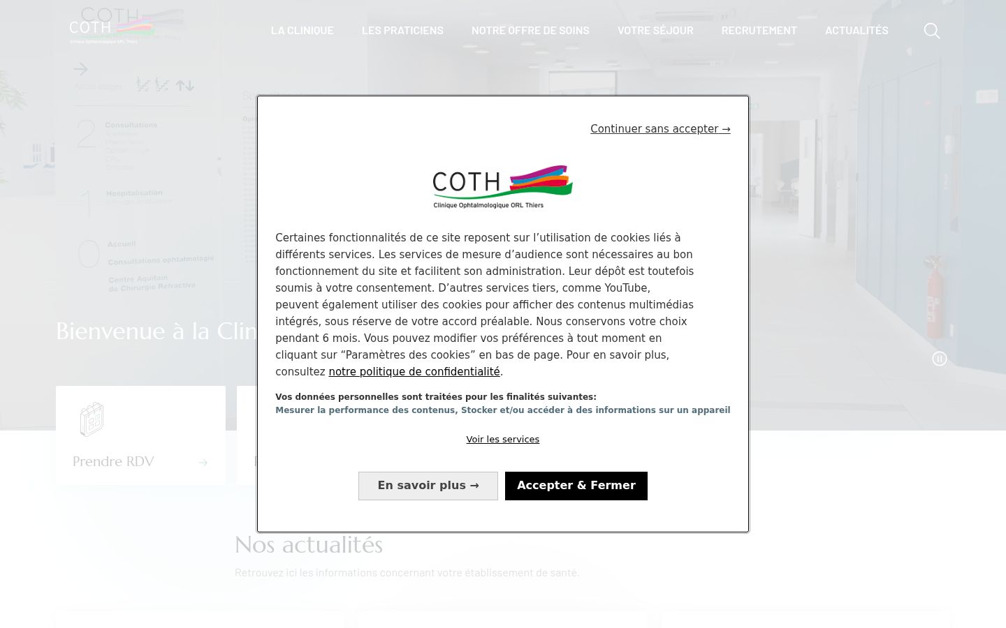 Screenshot des Einwilligungsbanners vor jeglicher Interaktion