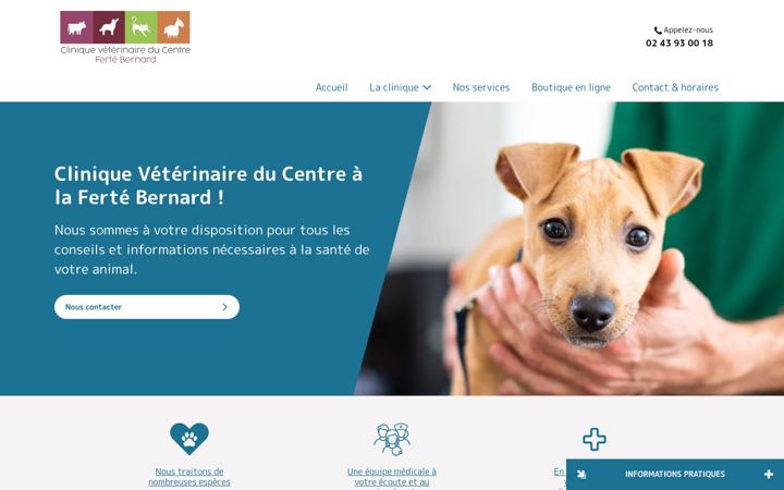 Screenshot stránky cliniqueveterinaire-ducentre.fr