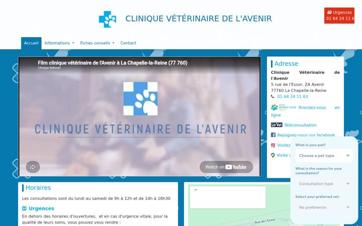 Screenshot di cliniqueveterinairedelavenir.fr