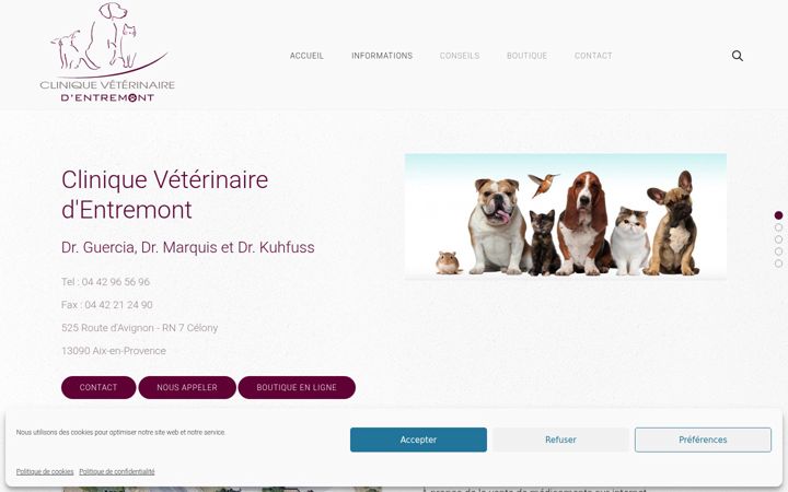 Screenshot of cliniqueveterinairedentremont.com