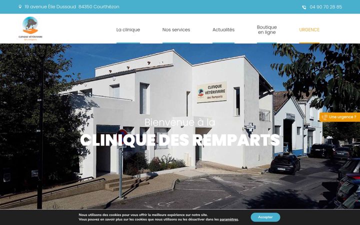 Screenshot of cliniqueveterinairedesremparts.com