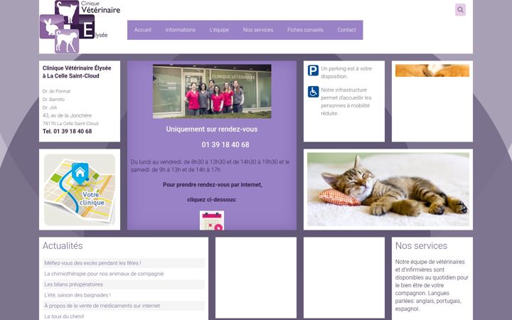 Screenshot di cliniqueveterinaireelysee.fr