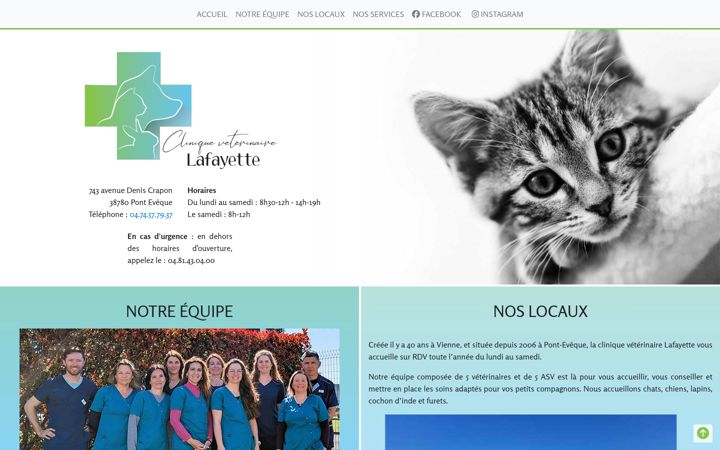 Screenshot of cliniqueveterinairelafayette.fr
