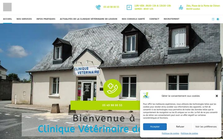 Screenshot di cliniqueveterinaireloudun.fr