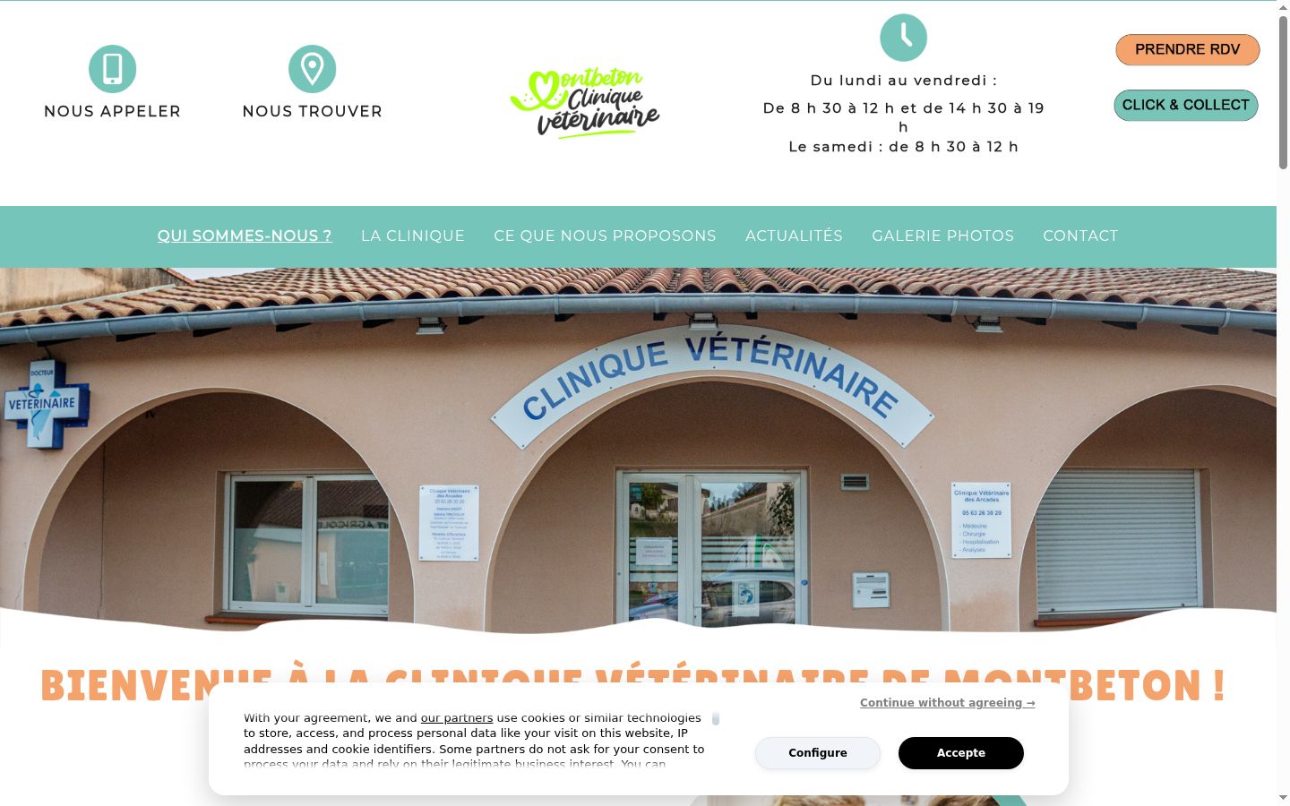 Screenshot del banner di consenso mostrato prima di qualsiasi interazione