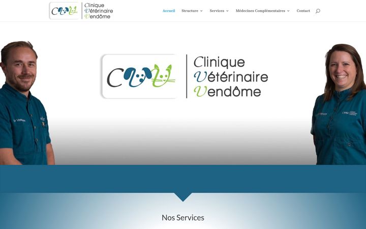 Screenshot van cliniqueveterinairevendome.fr