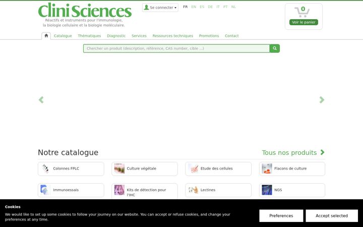 Screenshot of clinisciences.com