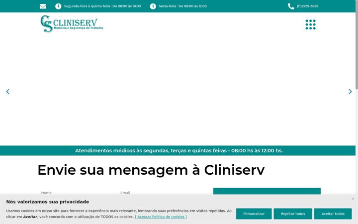 Posnetek zaslona cliniserv.com.br