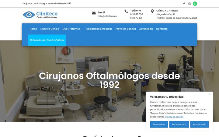 Captura de ecrã de cliniteco.es