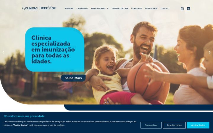 Екранна снимка на clinivac.com.br